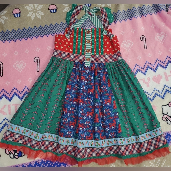 Matilda Jane Other - Matilda jane christmas holly knot dress sz 8